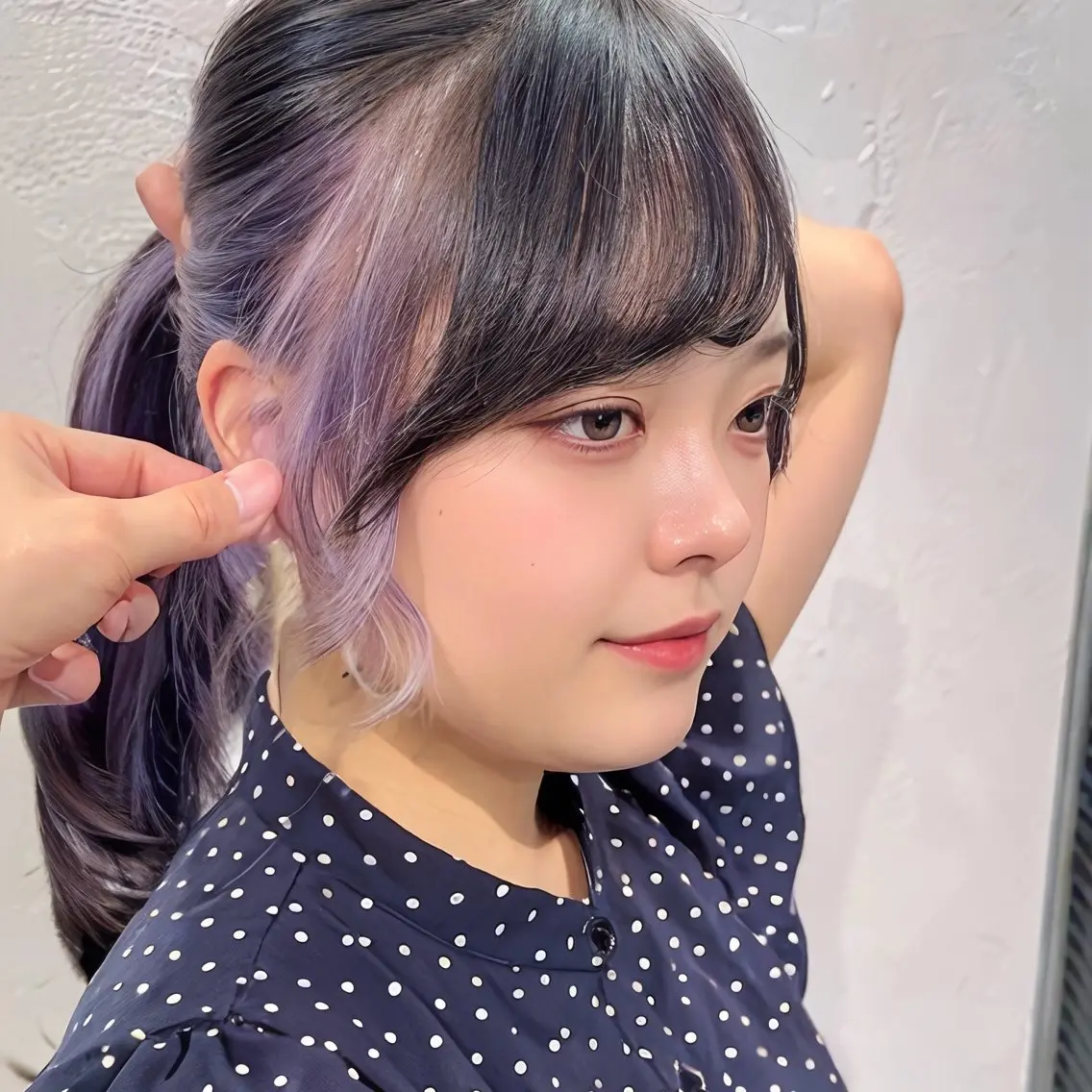 ミディアム カラー インナーカラー ラベンダーカラー カット ヘアカラー トリートメント インナーカラー/レイ ヤーカット♡/マキシのヘアスタイル