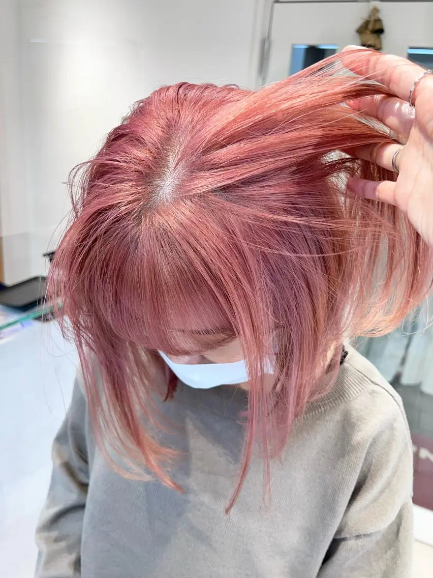 可愛いハイトーンカラー🧡シルクトリートメント付/ケアブリーチ¥2200別途🧡の写真