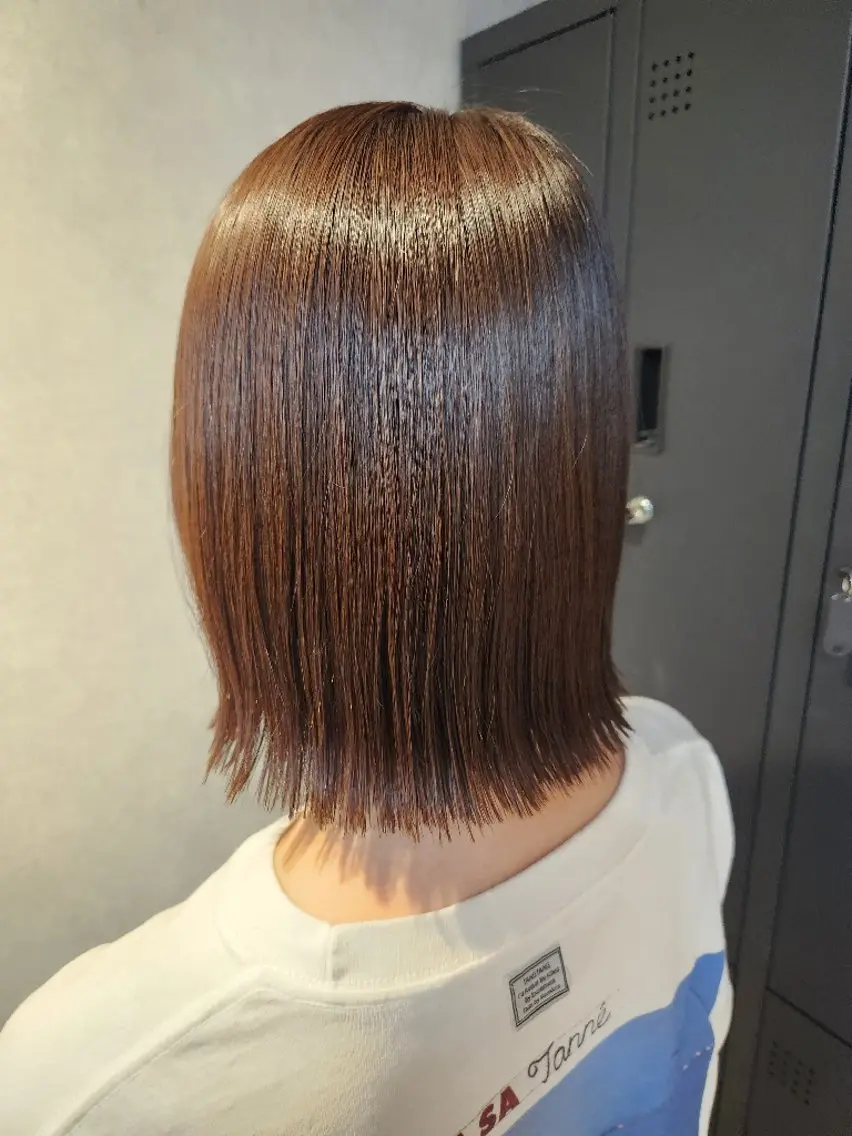 ミディアム 切りっぱなしボブ ボブ カット 大船駅西口【BëL】  あいみのヘアスタイル