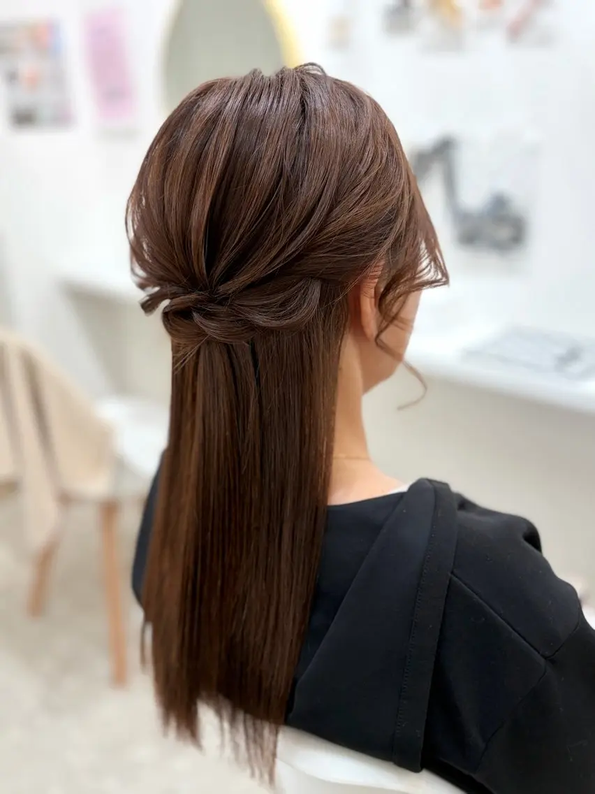 ヘアアレンジ ハーフアップ hairset salon m.のヘアスタイル
