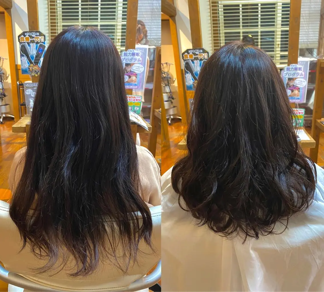 ロング パーマ デジタルパーマ 氷見 早祐香のヘアスタイル
