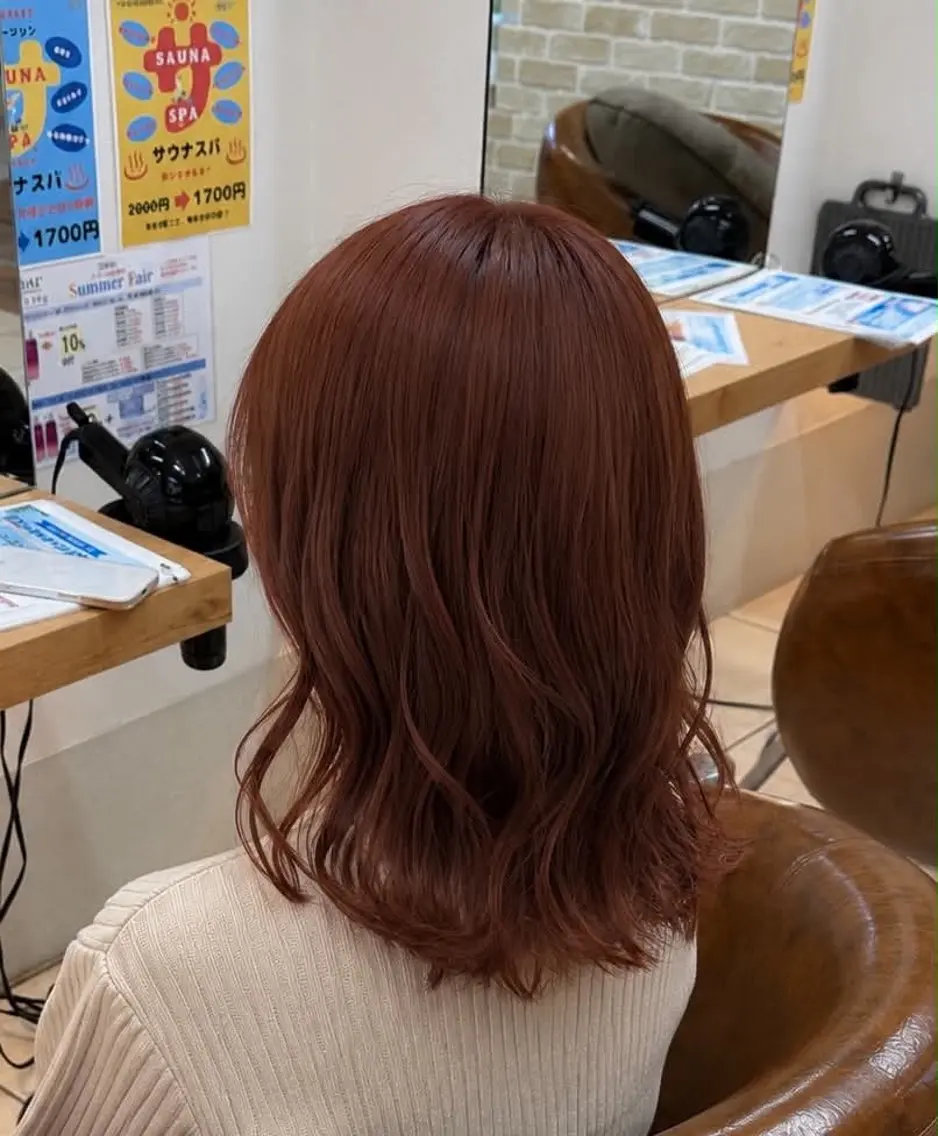 セミロング カラー 透明感カラー ボブ 髪質改善 韓国風ヘア レイヤーカット かりや あゆみのヘアスタイル