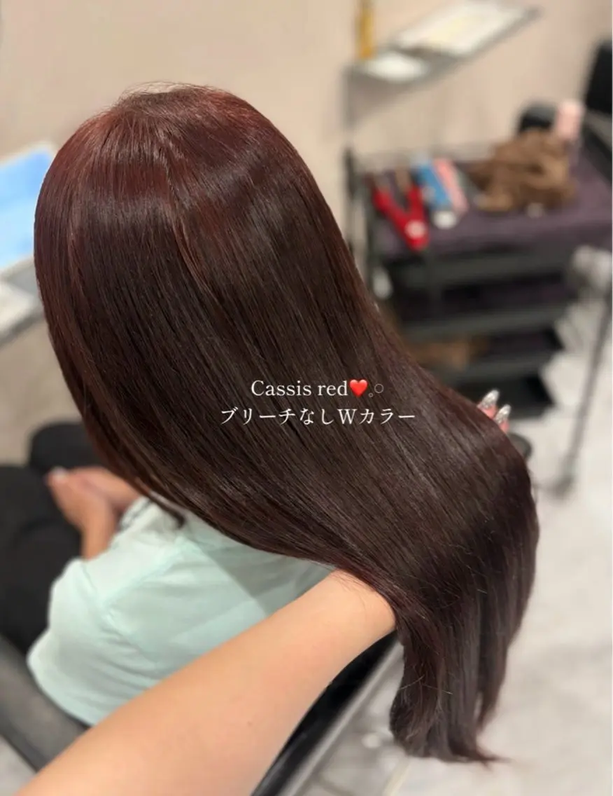 ロング カラー ヘアカラー トリートメント 透明感/オリーブ ボブ/miyuu🥣のヘアスタイル