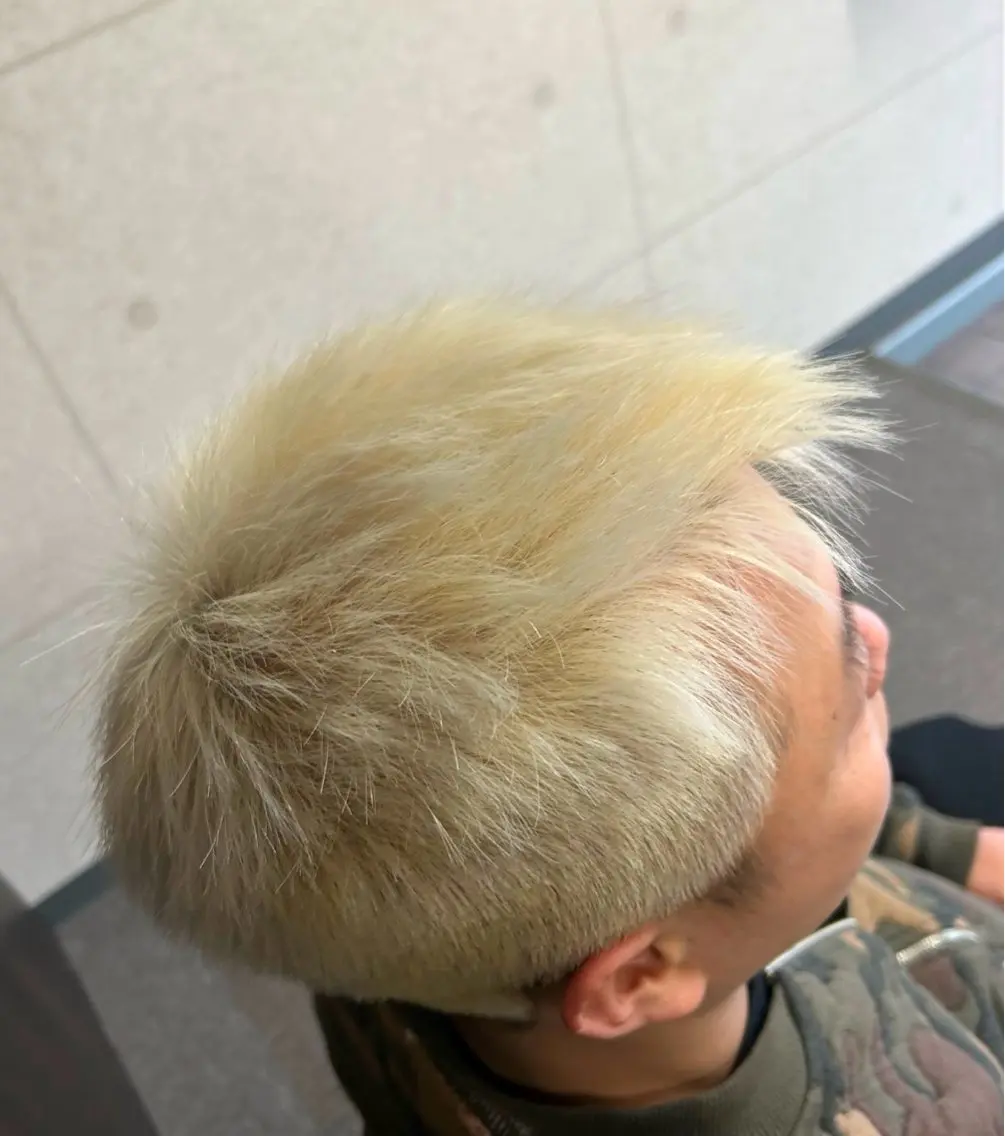 ショート カラー メンズ メンズブリーチ ブリーチ ウルフ、ボブカット じょあ☆のヘアスタイル