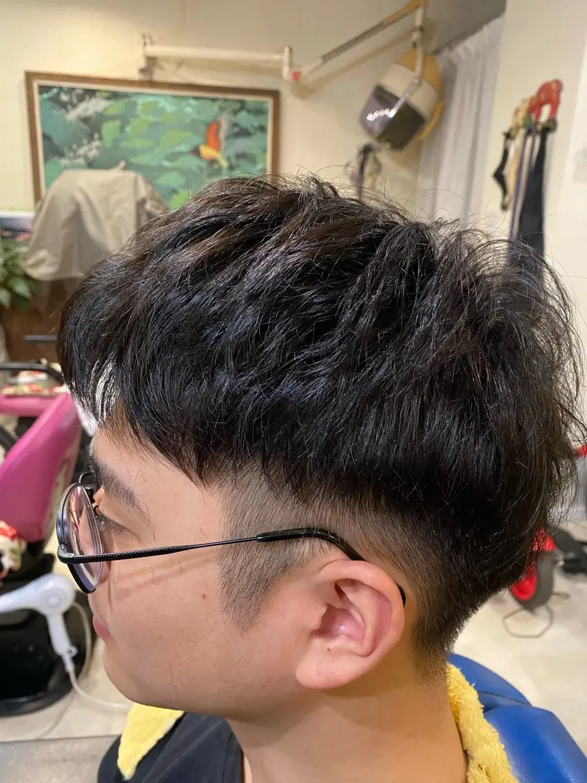 ショート カット ヘアカラー 森　敦生👑 メンズカット＆パーマのヘアスタイル