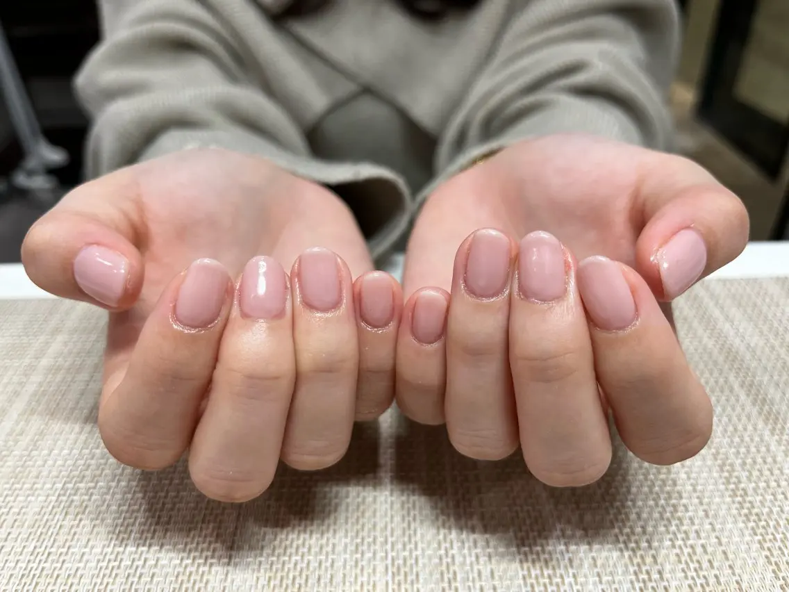 ネイル オフィスネイル ワンカラーネイル ピンク シンプルネイル プライベートサロン N's Nailのネイルデザイン