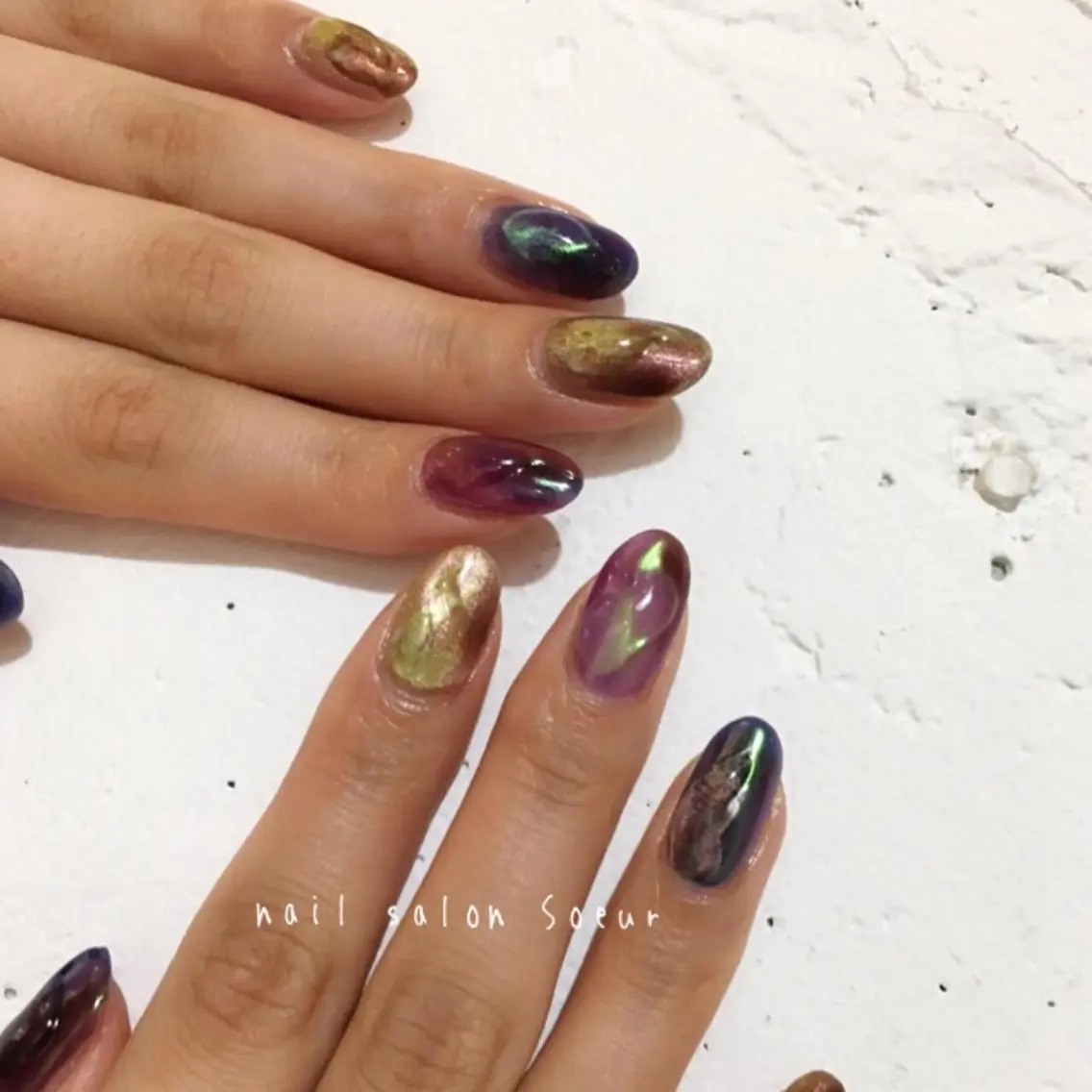 ネイル アートネイル 長さ出し ジェルネイル マットネイル ミラーネイル ハンドネイル nail salon Soeurのネイルデザイン