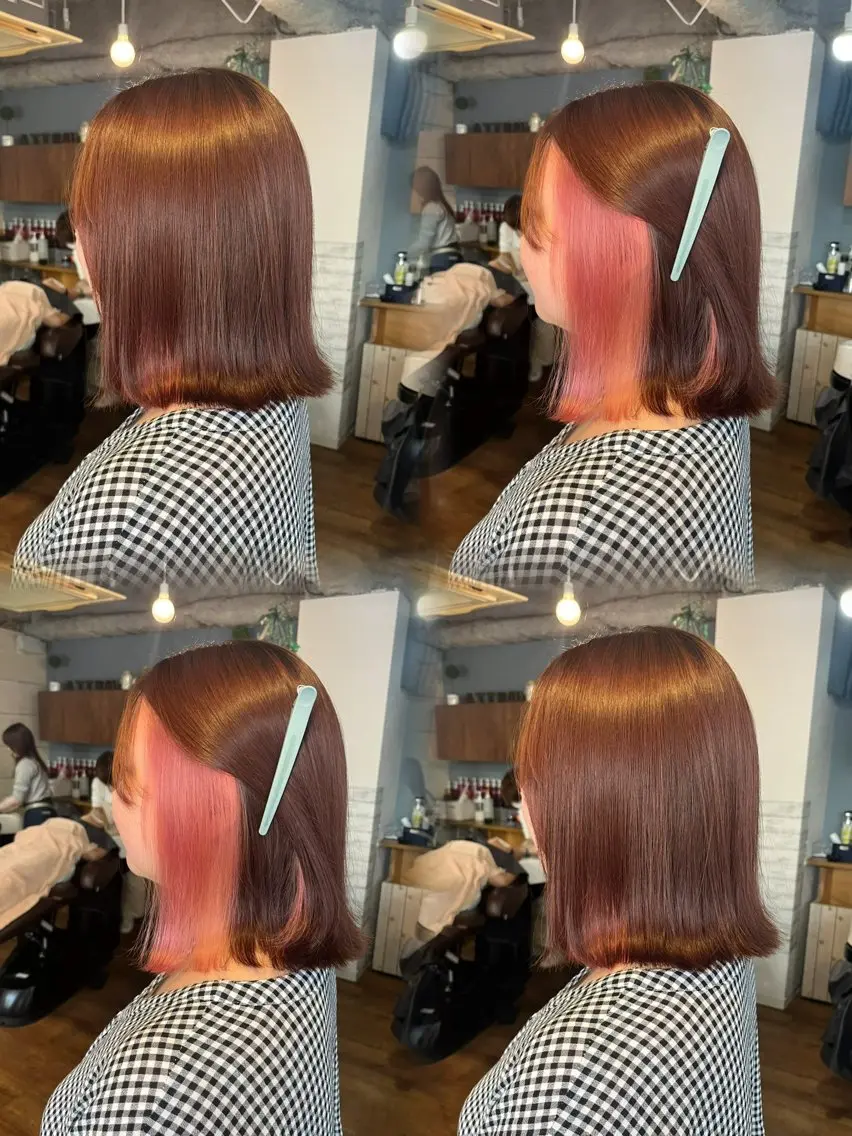 ロング カラー ブラウンカラー ピンクカラー ピンクブラウン カット ヘアカラー トリートメント 似合わせ/ブリーチ/ 髪質改善/ミクෆ‪のヘアスタイル