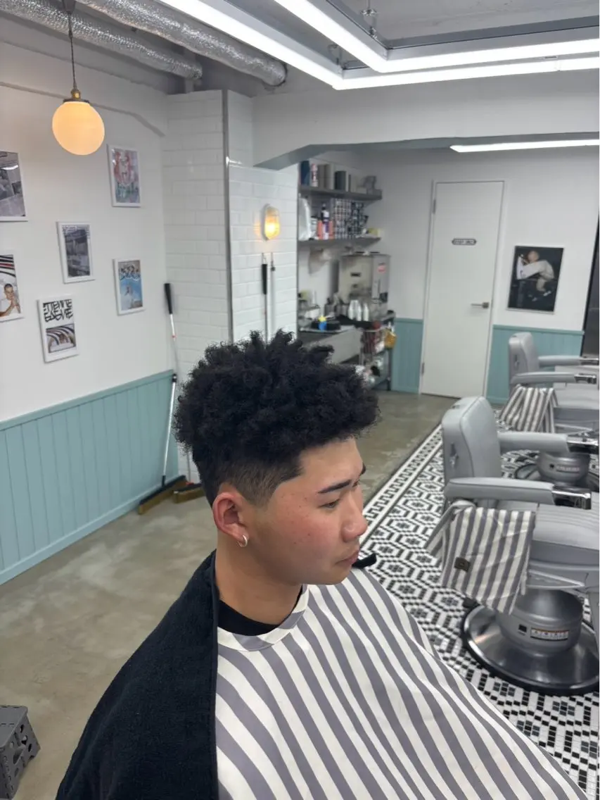 ショート パーマ メンズ フェードカット メンズパーマ カット パーマ メンズ特化理容師 ふうきのヘアスタイル