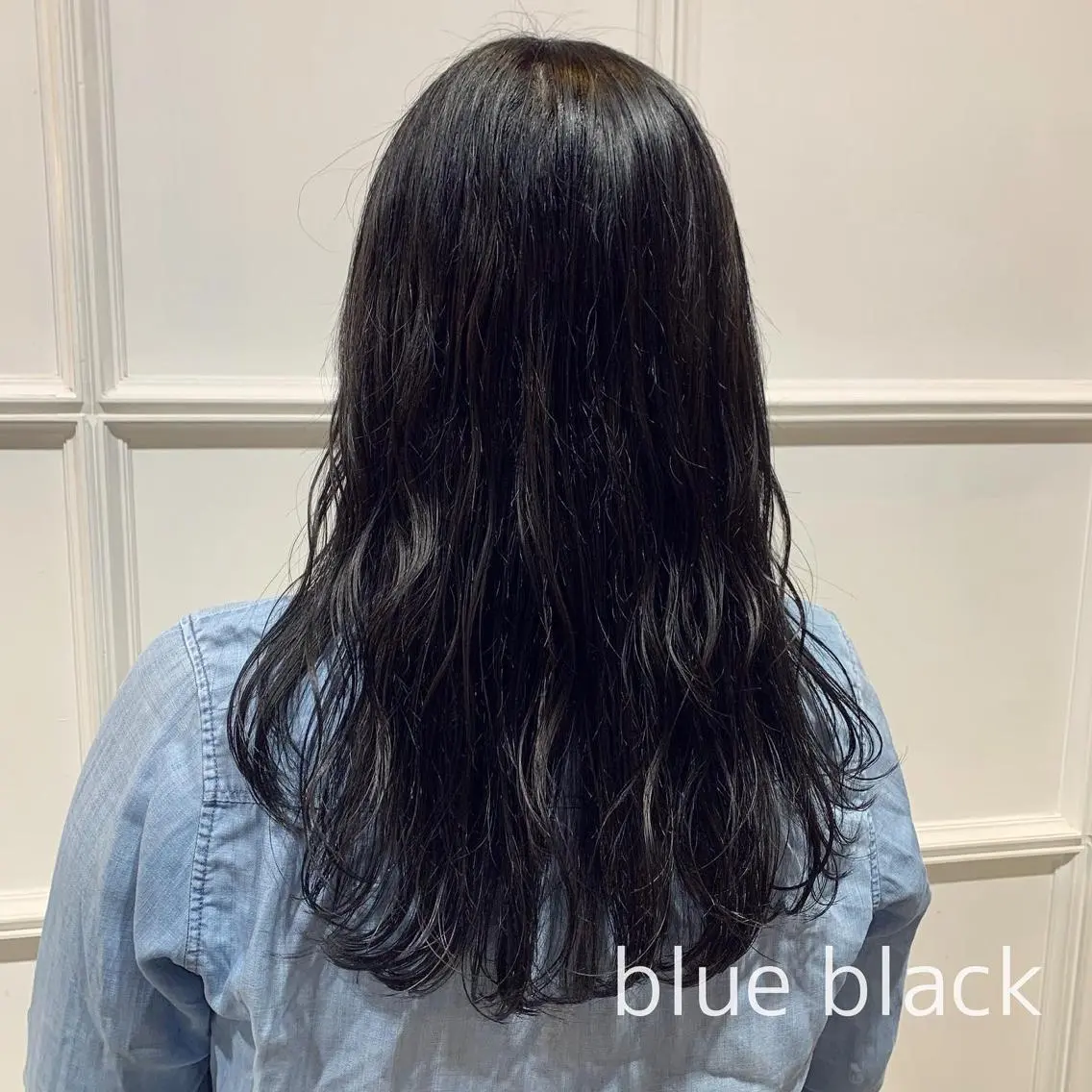ロング カラー 黒髪 ブルーカラー ブルーブラック 透明感カラー 髪質改善カラー&TR 縮毛矯正/弱酸性矯正のヘアスタイル
