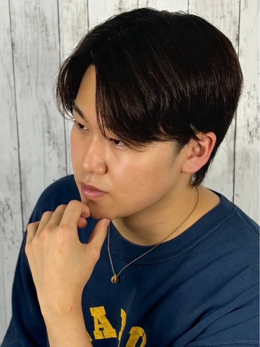 ミディアム メンズ 京都フェードカット 田嶋勇祐のヘアスタイル