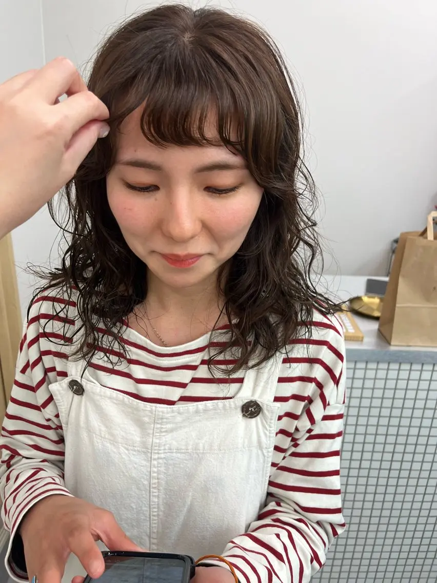 ロング カラー パーマ ニュアンスパーマ 大林 エリコのヘアスタイル