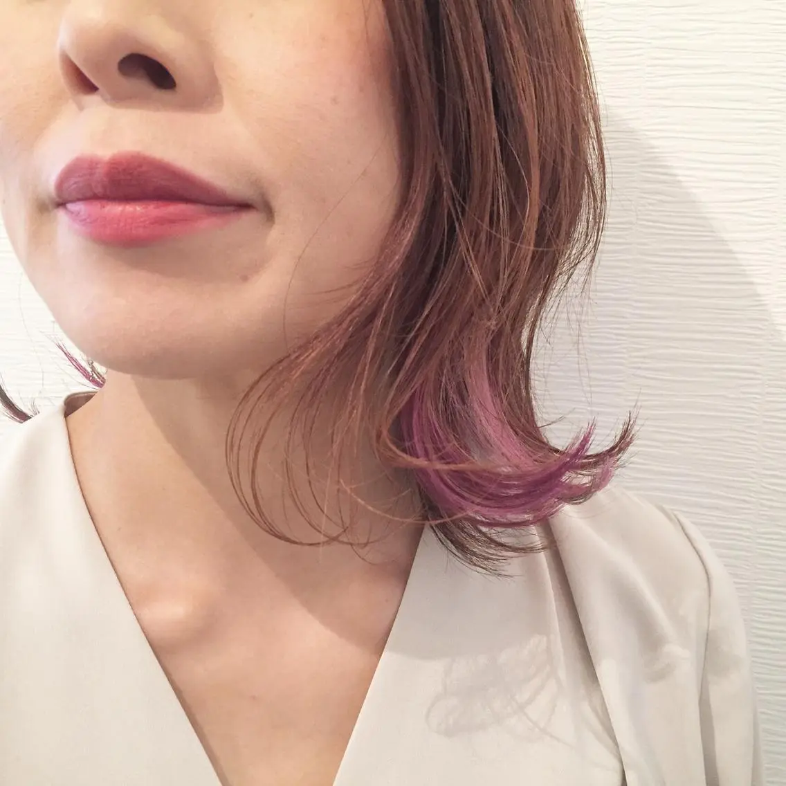 ミディアム カラー カット ヘアカラー トリートメント 池田 真由美のヘアスタイル