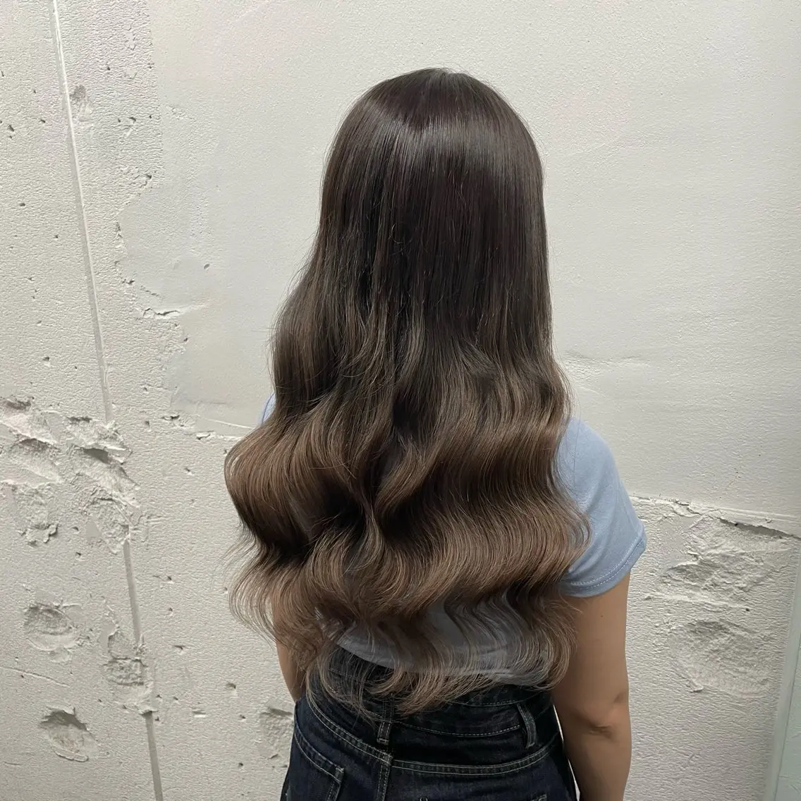 ロング カラー シールエクステ バレイヤージュ ミストバング ブラウンカラー ダブルカラー ヘアカラー エクステ 🧡艶髪/エクステ 🫧🧡YUKI❄️のヘアスタイル