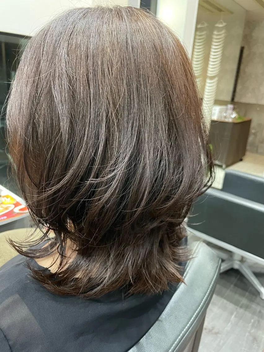 ミディアム ボブ ウルフカット ウルフボブ ヘアプロデュース aromaのヘアスタイル
