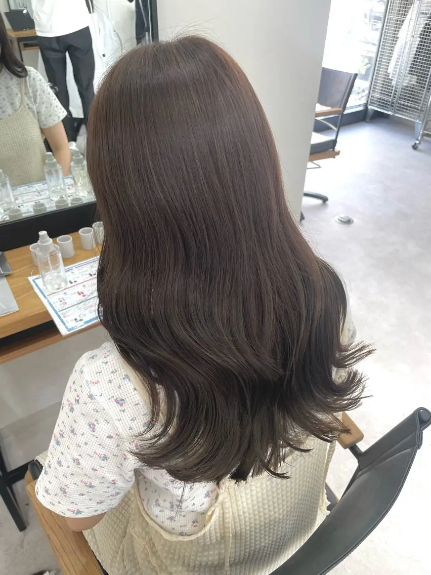 ロング カラー バレイヤージュ ブリーチ ケアブリーチ ダブルカラー グラデーションカラー Mina/岡山/矯正 ブリーチ/レイヤーのヘアスタイル
