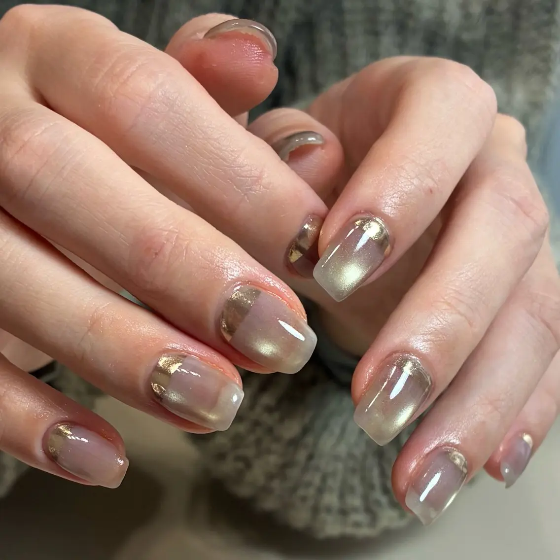 ネイル 持ち込み ニュアンスネイル 春ネイル 冬ネイル ハンドネイル nail salon Lipine 新守山のネイルデザイン