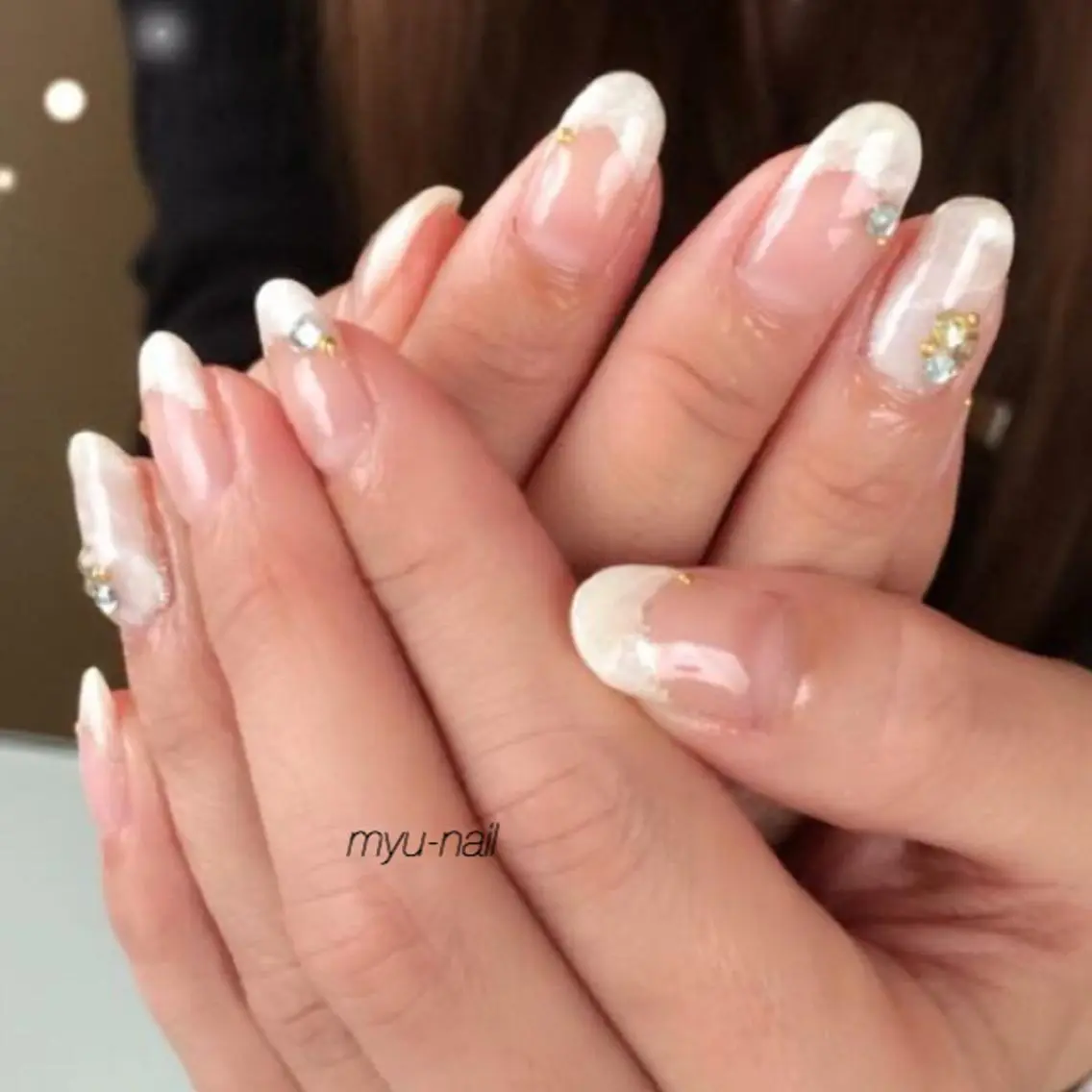 ネイル アートネイル キラキラネイル 大理石ネイル(マーブル) ホームサロン myu-nailのネイルデザイン