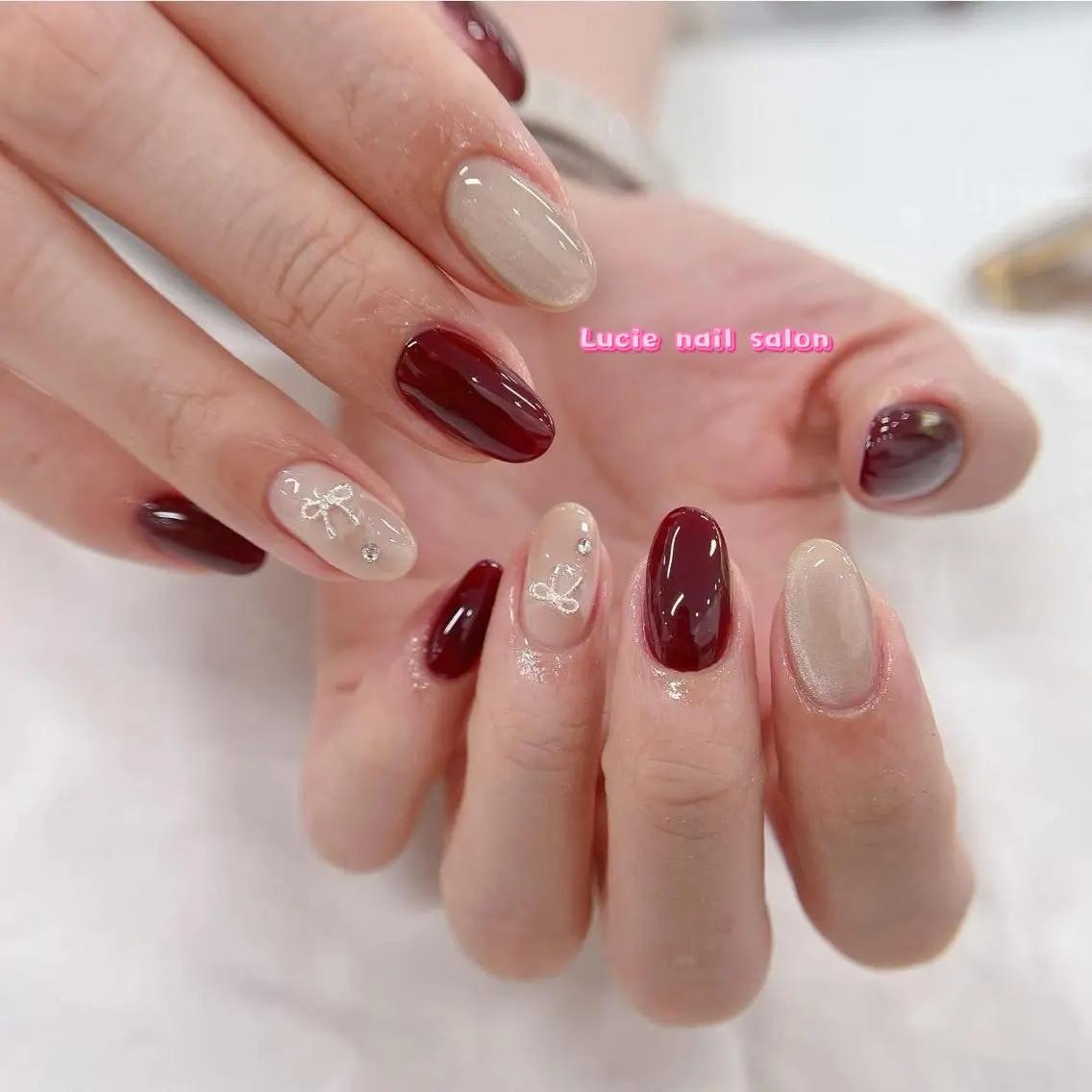 ネイル フレンチネイル ジェルネイル グラデーション 持ち込み オフィスネイル ハンドネイル LUCIE NAILのネイルデザイン