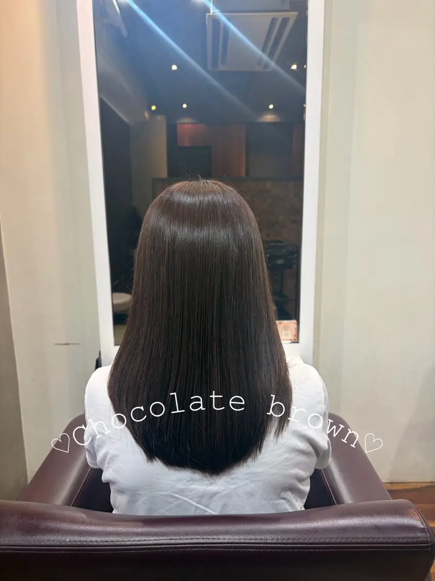 セミロング カラー 黒髪 ケアカラー ダブルカラー カット ヘアカラー トリートメント 🍒桜井 優華🍒のヘアスタイル
