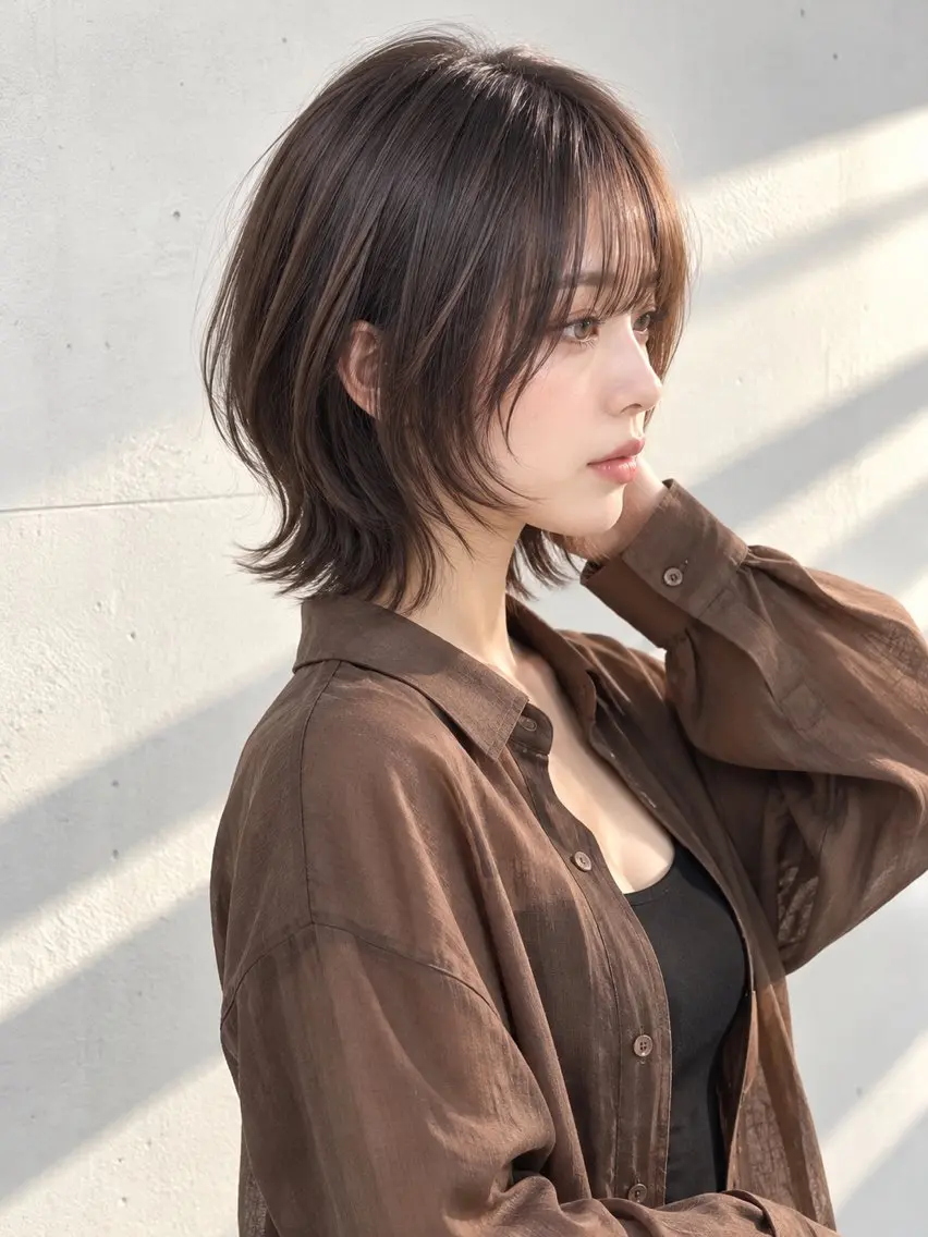 ミディアム ボブウルフ/ レイヤーKOUGAのヘアスタイル
