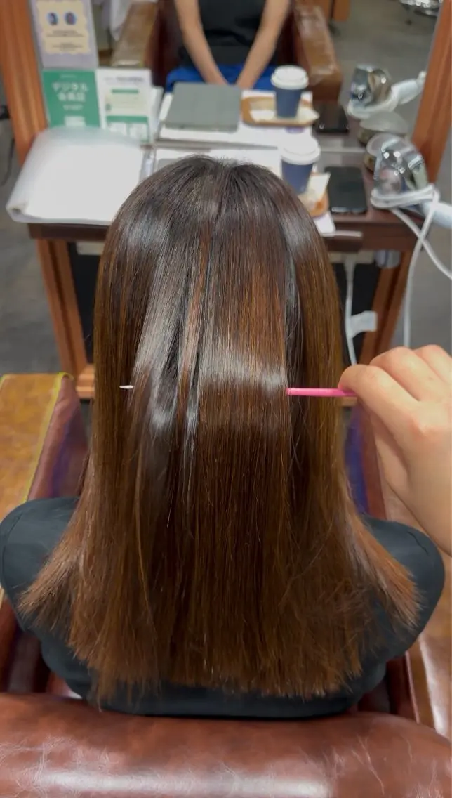 パーマ ストレートパーマ 縮毛矯正 岡田 望夢のヘアスタイル