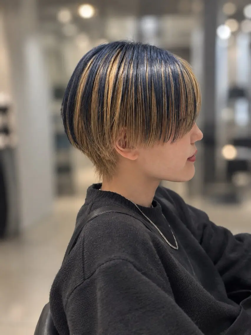 ショート カラー ブリーチ デザインカラー 似合わせカット/ カラーARAI🫧のヘアスタイル
