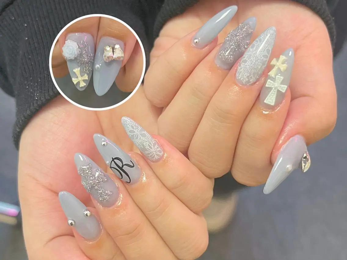 ネイル 長さ出し グラデーション 卒業式 キラキラネイル マグネットネイル Emi🌸Belle Nail Salonのネイルデザイン