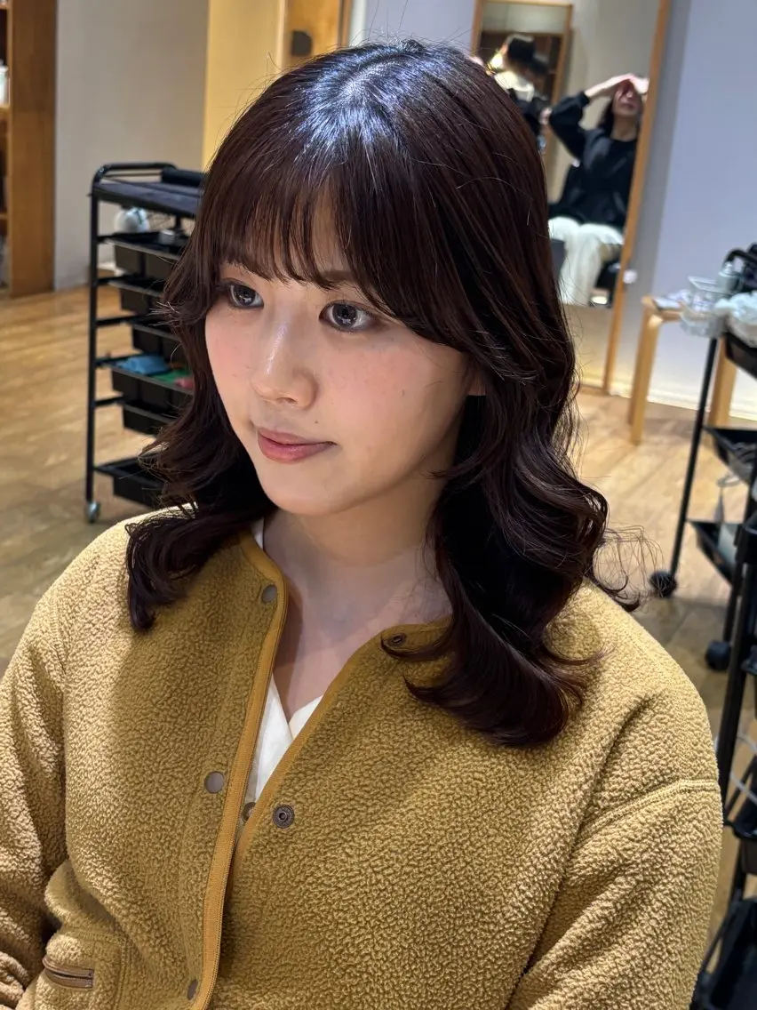 🎀今だけ🎀前髪カット🤎+アイロンで巻いたようなふんわり前髪パーマ➰の写真