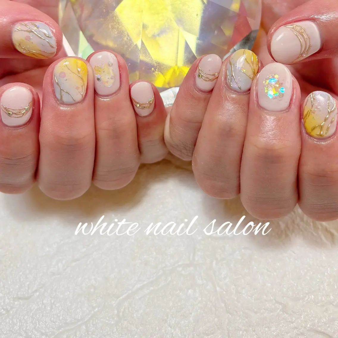 ネイル フットネイル ラメ(グリッター) ハンドネイル white nail salonのネイルデザイン