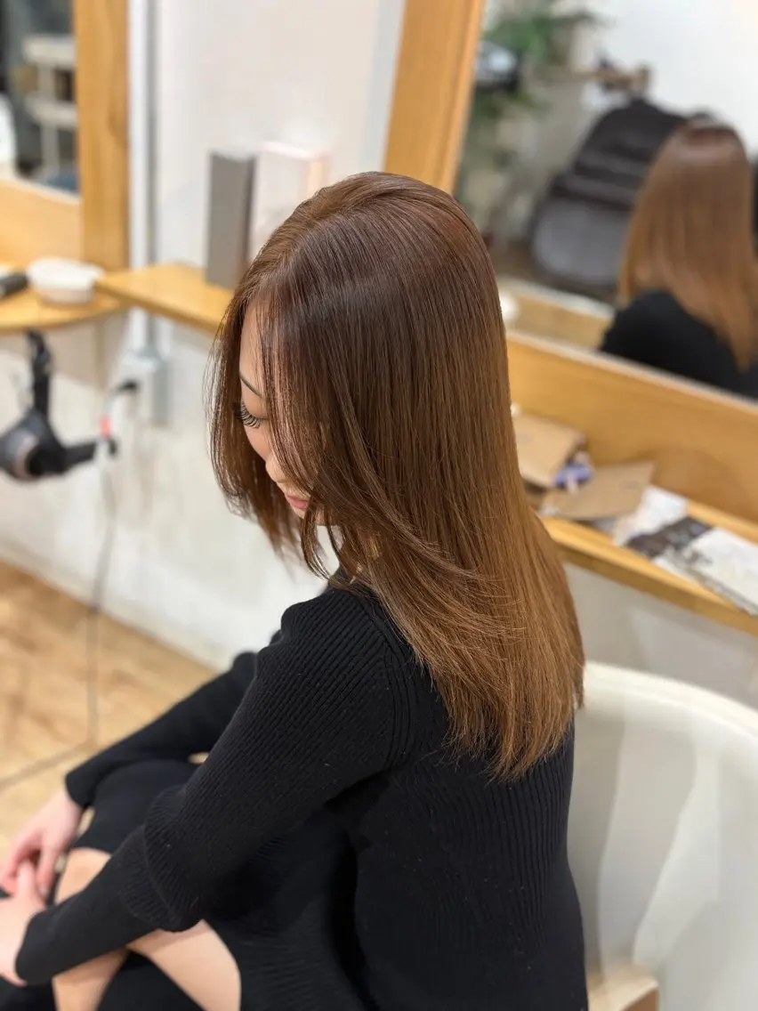 セミロング カラー 京都駅/透明感カラー 🖤sakiのヘアスタイル