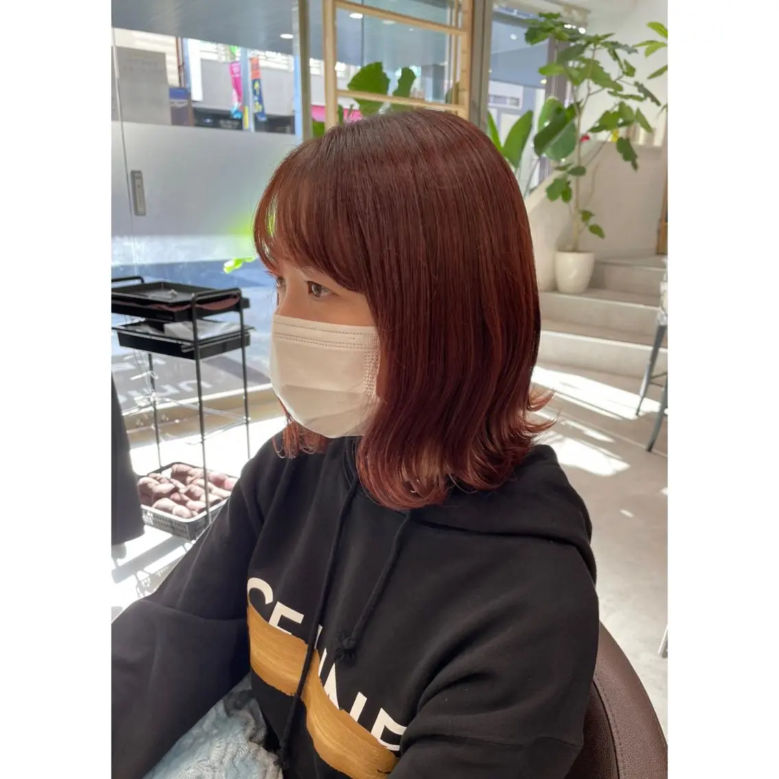 ミディアム カラー ブラウンカラー ピンクカラー ピンクブラウン ヘアカラー ピンクカラー🎀/ ミルクティー🍼花音のヘアスタイル