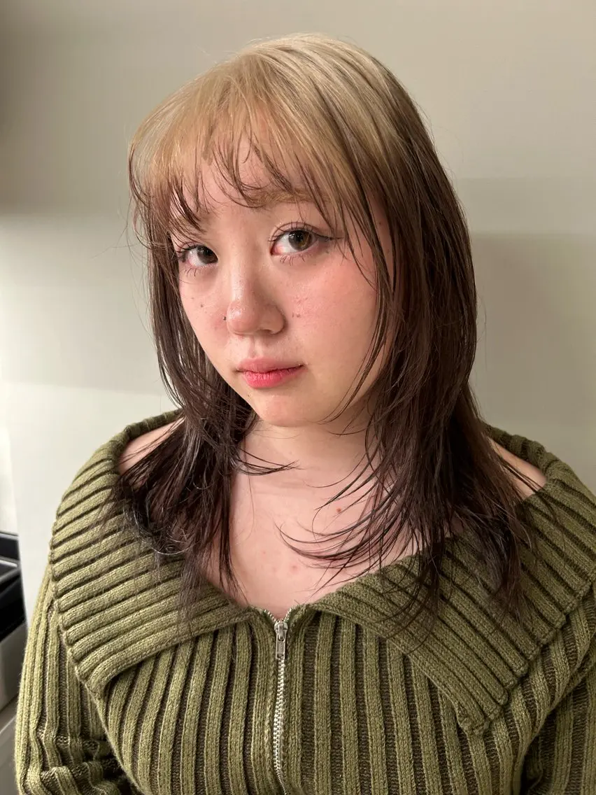 セミロング カラー ヘアカラー トリートメント ケアパーマ/ケアブリ ーチdaisukeのヘアスタイル