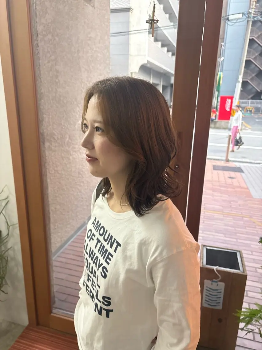 ミディアム カラー ヘアカラー Le'a  谷町🌱 ツボタホノカのヘアスタイル