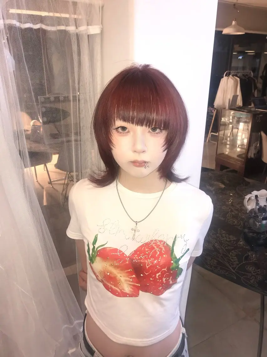 ショート カラー ヘアカラー トリートメント ヘッドスパ ヘアセット HARUNA/原宿/ デザイン/カットのヘアスタイル