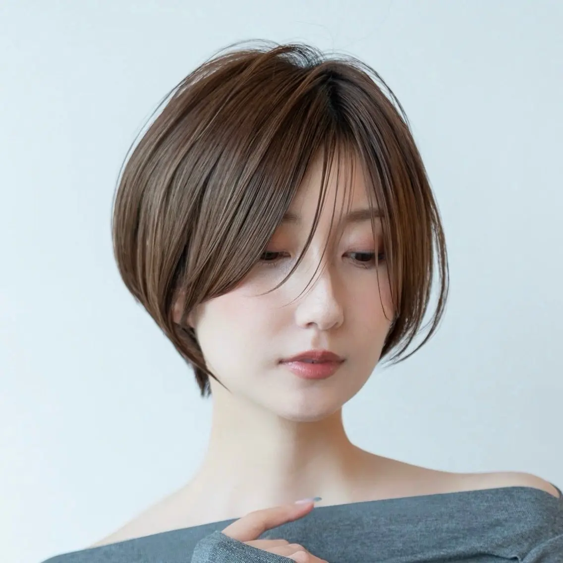 ショート カラー ショートボブ ハンサムショート 丸みショート イルミナカラー ボブ 田中航平/渋谷ボブ/ レイヤーボブのヘアスタイル