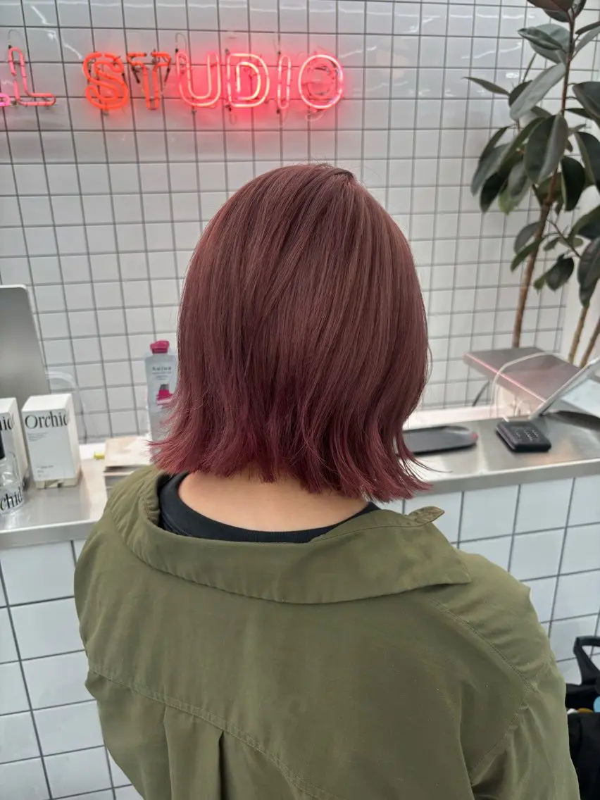 ミディアム カラー ヘアアレンジ カット ヘアカラー 夕羽夢🍓矢場/ JILLSTUDIOのヘアスタイル