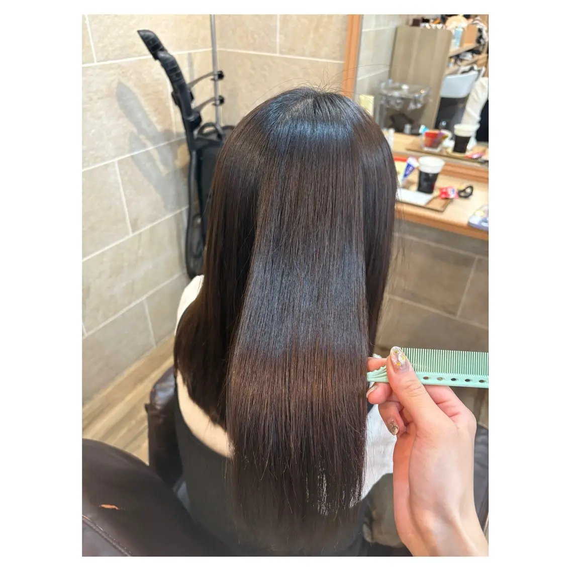 ロング 縮毛矯正 トリートメント 亀田 実花のヘアスタイル