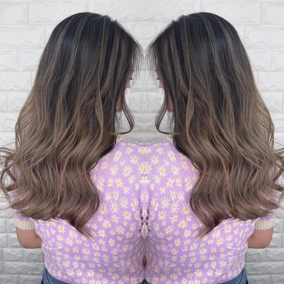 ロング バレイヤージュ ボブ🌈ナツヤのヘアスタイル