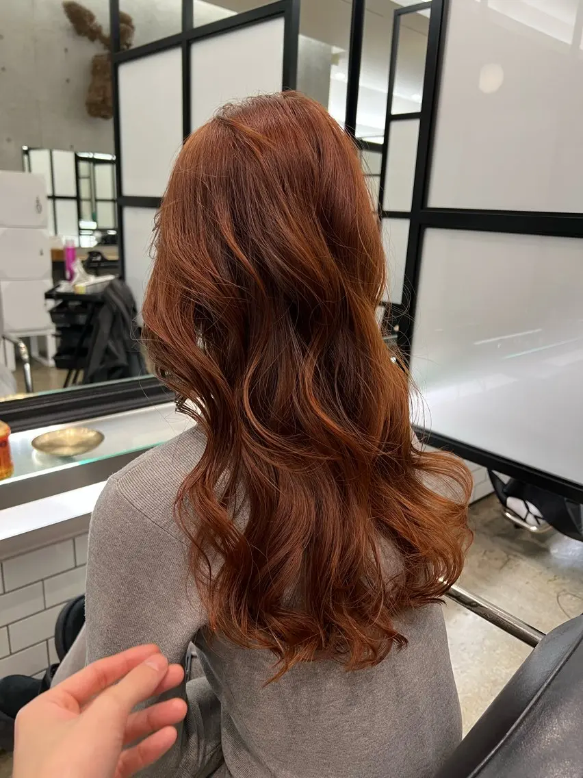 ロング カラー ヘアカラー くせっ毛カット タツヤのヘアスタイル