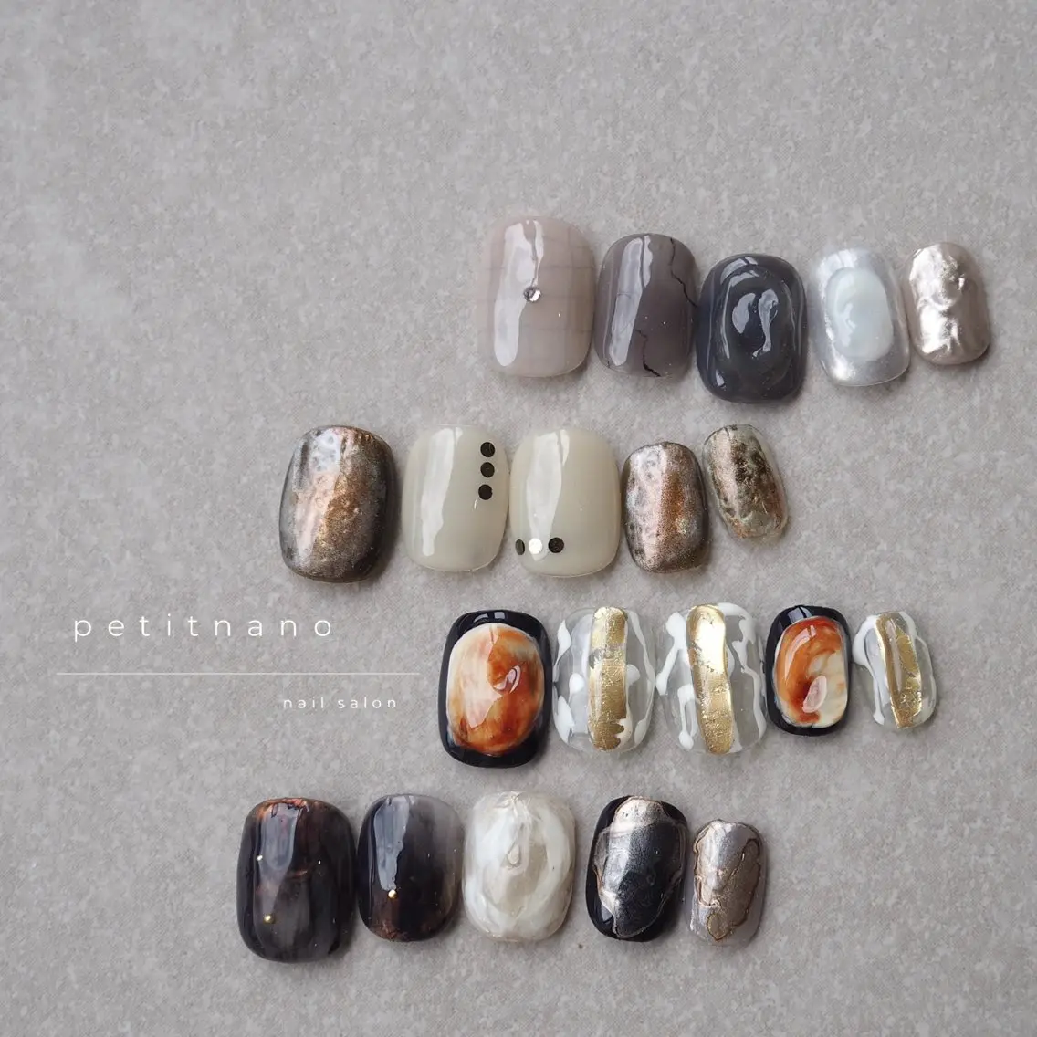 ネイル ブラウン ニュアンスネイル ハンドネイル nail‪◯ petitnanoのネイルデザイン
