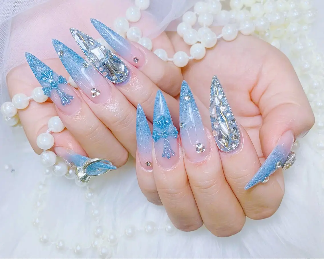 ネイル チークネイル 長さ出し フラッシュネイル フレンチネイル グラデーション ハンドネイル AN NAIL SALONのネイルデザイン