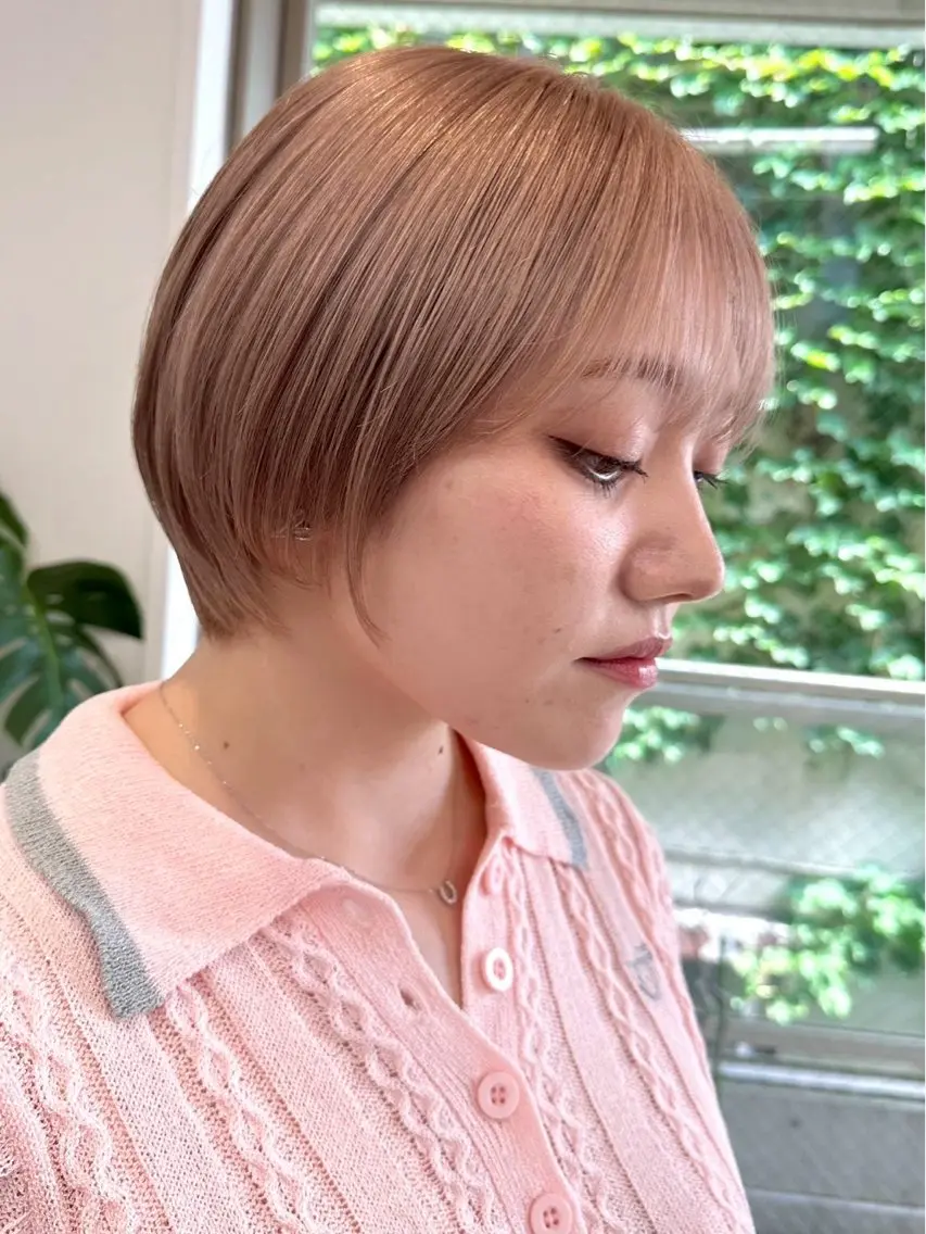 ショート ショートヘア ブリーチなしダブル ブリーチカラー優海のヘアスタイル
