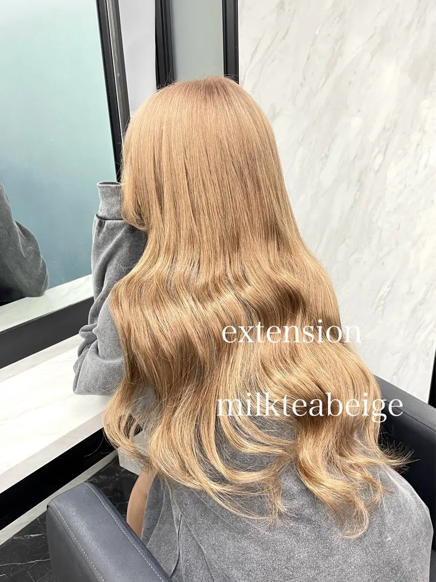 ロング カラー ヘアカラー エクステ エクステ🩵ブリーチ 韓国ヘア🩵KAEのヘアスタイル