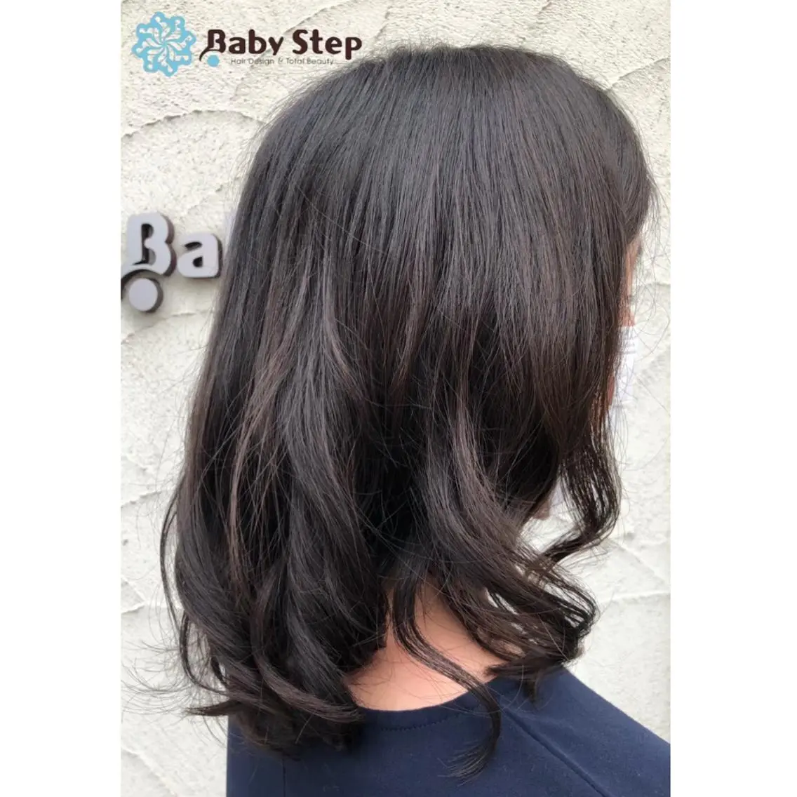 セミロング パーマ カット ヘアカラー トリートメント Baby Step ウエノのヘアスタイル