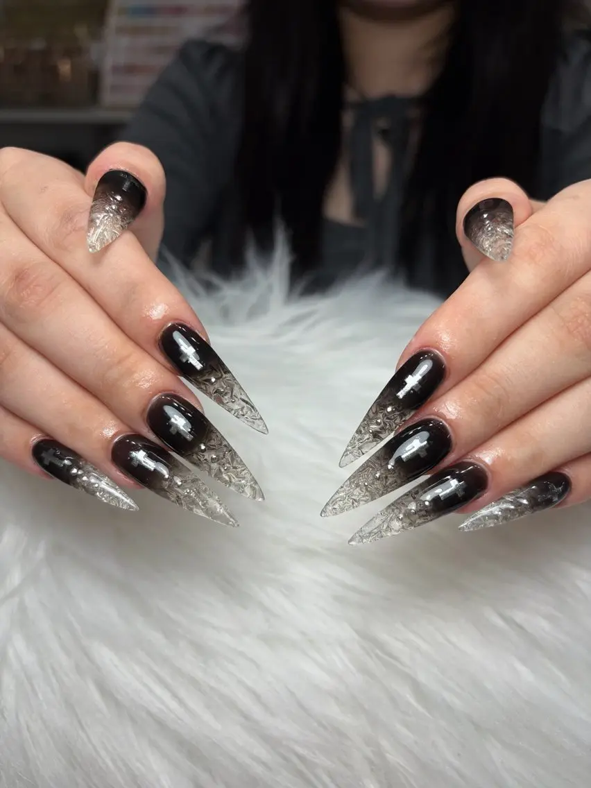 ネイル アートネイル 長さ出し ジェルネイル マグネットネイル ニュアンスネイル Cloudy Chan Nailのネイルデザイン