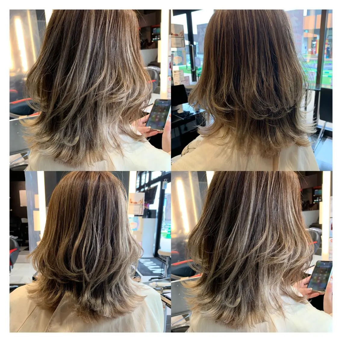 ミディアム ハイライト ウルフカット 中村 侑弘のヘアスタイル
