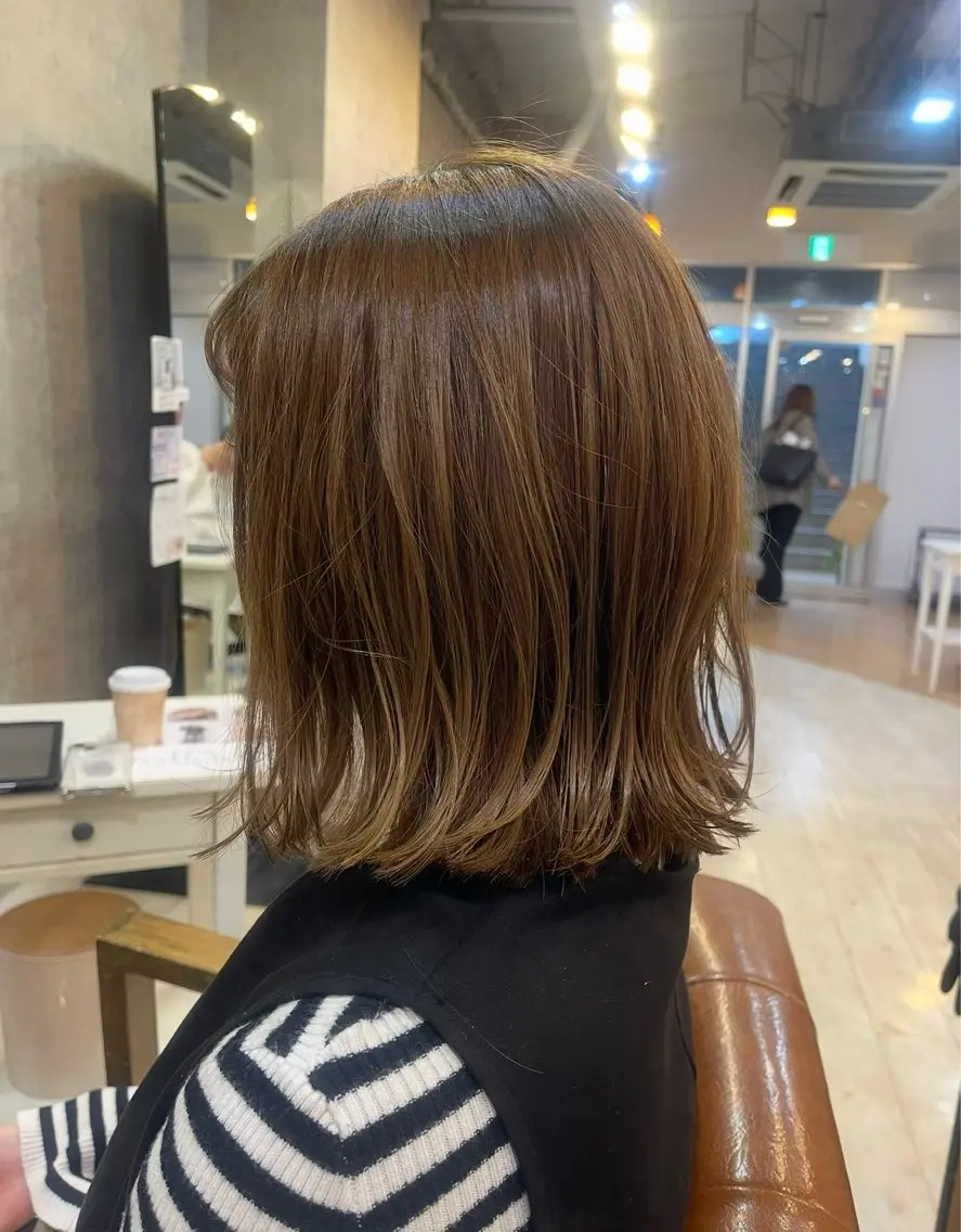 ミディアム 近江琉奈☆透明感カラ ー☆髪質改善☆のヘアスタイル