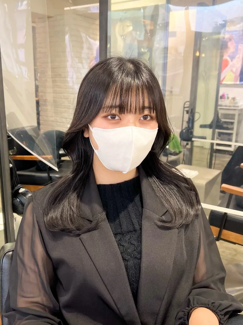 ミディアム くびれヘア カット ヘアカラー トリートメント 【韓国風くびれヘア】 joule小木曽輝のヘアスタイル