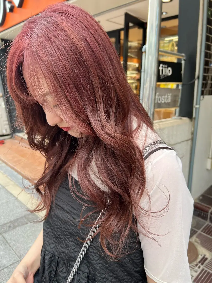 ロング カラー カット 縮毛矯正 ツキノキ ミナのヘアスタイル